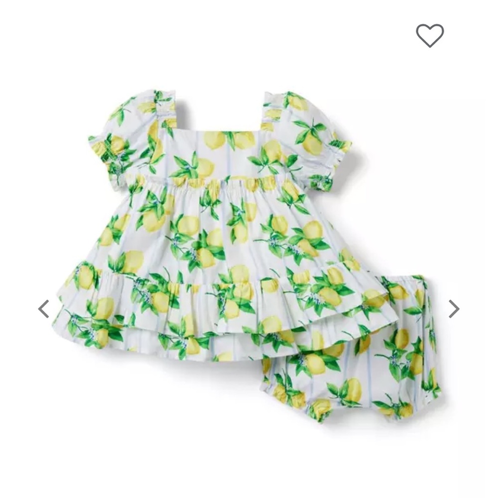 Janie & Jack Lemon Print Baby Dress Set